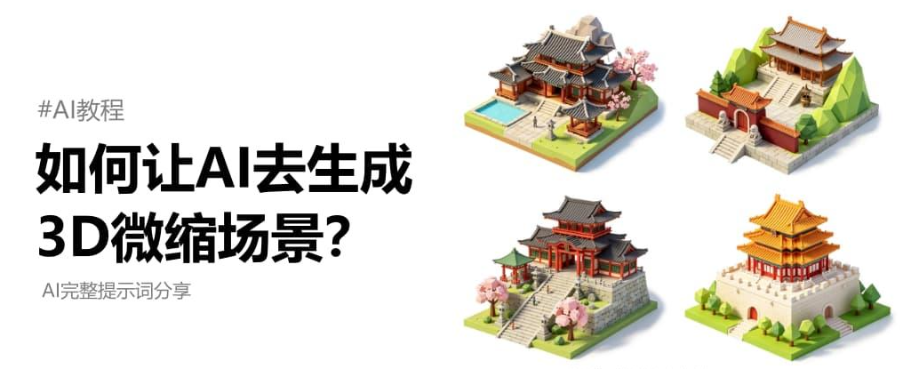 巧用 AI 一键生成 3D 微缩场景！附全套可直接复制提示词