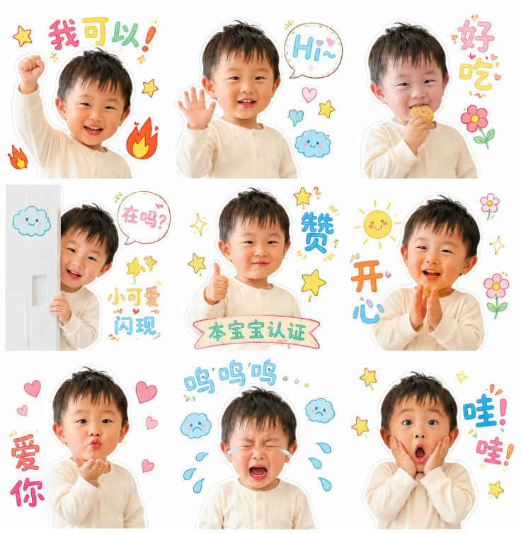分享一个超火的AI宝宝表情包